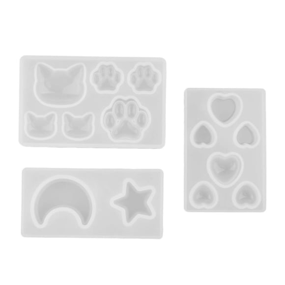 Bricolaje Surtido De Formas De Gato Pata De Oso Estilo De Estrella De Silicona Decoración De Pasteles Accesorio Mol Sunnimix Moldes para hacer joyas