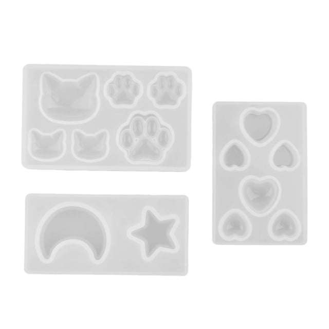 Bricolaje Surtido De Formas De Gato Pata De Oso Estilo De Estrella De Silicona Decoración De Pasteles Accesorio Mol Sunnimix Moldes para hacer joyas