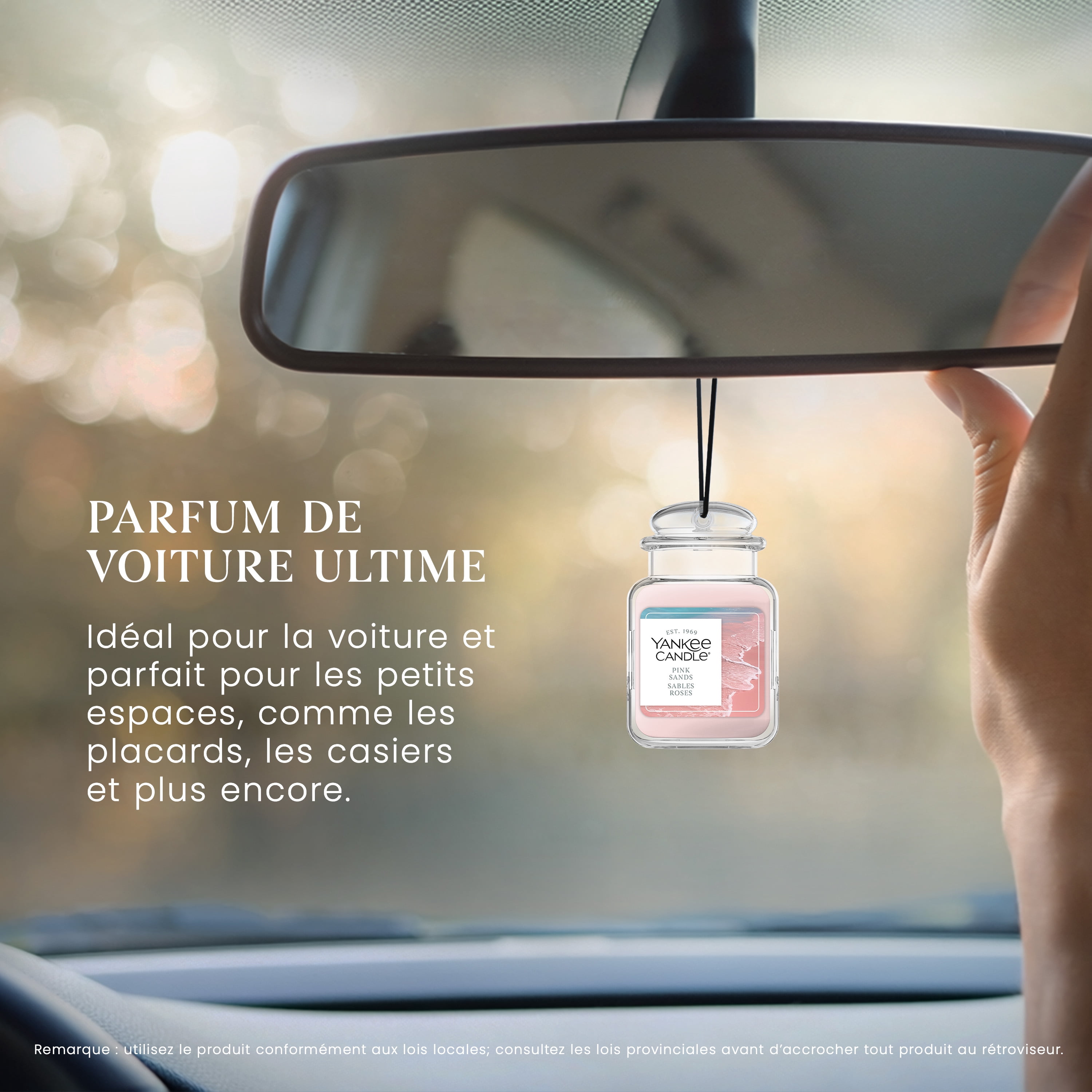 Yankee Candle Car Jar Ultimate Air Freshener, Pinks Sands - Neutralizes Odours Up To 30 Days
