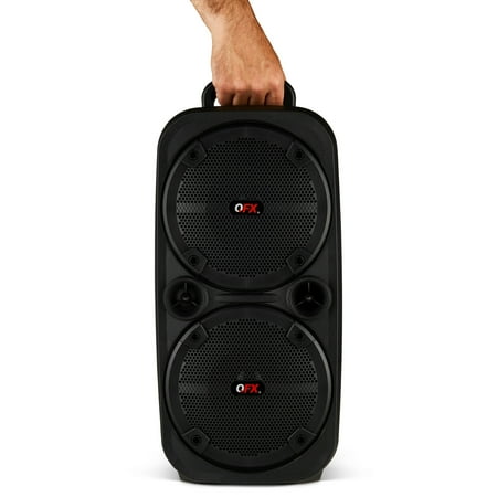 QFX - 2 x 8" BT Recharge Speaker with Lights - Black