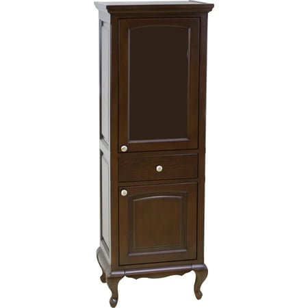 21.5-in. W X 62.75-in. H Traditional Birch Wood-Veneer Linen Tower In Walnut
