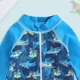thumbnail image 4 of KPOPLK Boys one Piece Swimsuit Zipper Rash Guard Kids Long Sleeve Bathing Suits UPF 50+ Sun Protection Swimwear 2-9Y(Blue,18-24 Months), 4 of 4