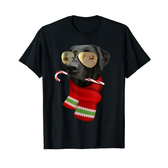 Labrador Shirt Christmas Gift Dog Lovers Lab Sunglasses Black T-Shirt