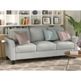 thumbnail image 2 of Modern Sectional Sofa Linen Fabric Couch with Armrest 3-seat Sofas for Living Room Office 67 inch Wide Sofa Living Room Sofa, 2 of 7