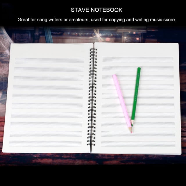 Cuaderno de Pentagrama de 50 Páginas, Papel de Escritura de Manuscritos Musicales para personal de Notacia musical, Copia y Escritura de Partituras musicales