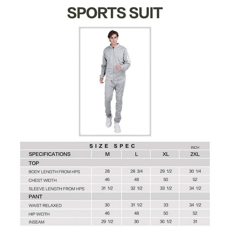 Tracksuits Men,Full Zip Athletic Sport Sweatsuits Outfits 2 Piece