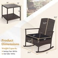 thumbnail image 3 of Gymax 3 Piece Patio Rocking Bistro Set 2 Rattan Armchairs w/ 2-Tier Tempered Glass Side Table, 3 of 10