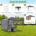thumbnail image 4 of 10x10 Pop Up Canopy Tent Heavy Duty Commercial Outdoor Canopy with 6 Sidewalls All Weather Waterproof Outdoor Wedding Party Tents for Backyard Patio Garden, Easy Set Up,Grey, 4 of 6