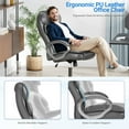 thumbnail image 5 of Homall High Back Office Chair, Executive Leather Desk Chair with Padded Armrests Swivel Task Chair with Lumbar Support,Gray, 5 of 7