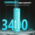 thumbnail image 4 of GVQ 8-Pack AA Rechargeable Batteries with Fast Charger, 3400mWh 1.5V Lithium, 4 of 8