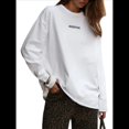 thumbnail image 3 of Camisetas de Larga Extragrandes para Mujer 2025, Camisetas Básicas de Cuello Redondo, Tops de Otoño, Ropa Informal de Entrenamiento Y2K XL, 3 of 8
