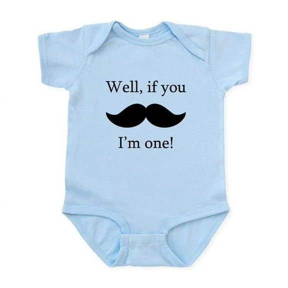 CafePress - If You Mustache Im One Body Suit - Baby Light Bodysuit, Size Newborn - 24 Months