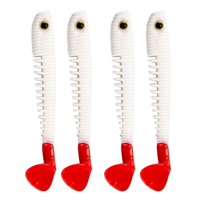 4Pcs Soft Worm 10cm for Jigging, Trolling, Casting White