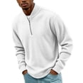 thumbnail image 4 of hotojiny Mens Quarter Zip Pullover Casual Textured Golf Shirts Lightweight Long Sleeve Sweatshirt for Hiking Workout(White,X-Large), 4 of 7
