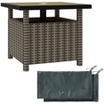 thumbnail image 1 of Outsunny Rattan Wicker Table Dining Side Table With Umbrella Hole Grey, 1 of 10