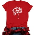 thumbnail image 1 of RKSTN Women's Valentine's Day Cotton T Shirts Oversized Crewneck Valentine Graphic Print Short Sleeve Shirt Pullover Tops Womens Casual Round Neck Plus Size Loose Fits Comfy Summer Baisc Tee Shirts, 1 of 8