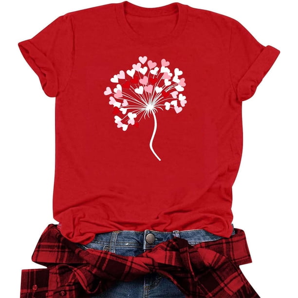RKSTN Women's Valentine's Day Cotton T Shirts Oversized Crewneck Valentine Graphic Print Short Sleeve Shirt Pullover Tops Womens Casual Round Neck Plus Size Loose Fits Comfy Summer Baisc Tee Shirts