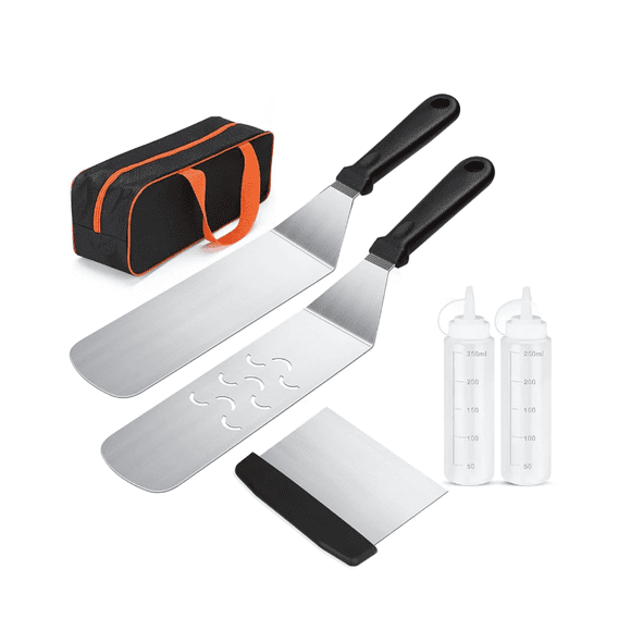Blackstone Ensemble d'Accessoires pour Plaque de Cuisson, Ensemble d'Accessoires pour Gril à Dessus Plat pour Blackstone avec Spatule et Sac de Transport