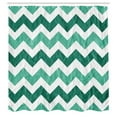 thumbnail image 3 of Ambesonne Geometric Shower Curtain, Pastel Chevrons Green, 69"Wx84"L, Mint Green Dark Green, 3 of 4