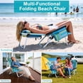 thumbnail image 5 of SLSY Beach Chairs for Adults Heavy Duty,Compact Portable Lay Flat Folding Chair with Backpack Straps and Large Cooler Pouch,Support to 400LBS, 5 of 7