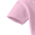 thumbnail image 4 of WRKEKC Baby Boy Rompers Short Sleeve Turndown Collar Solid Color Snap Button Bodysuit for Infants 0-24 Months, 4 of 5
