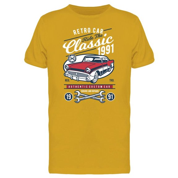 1991 Classic Retro Car Vintage T-Shirt Men -Image by Shutterstock, Male Small