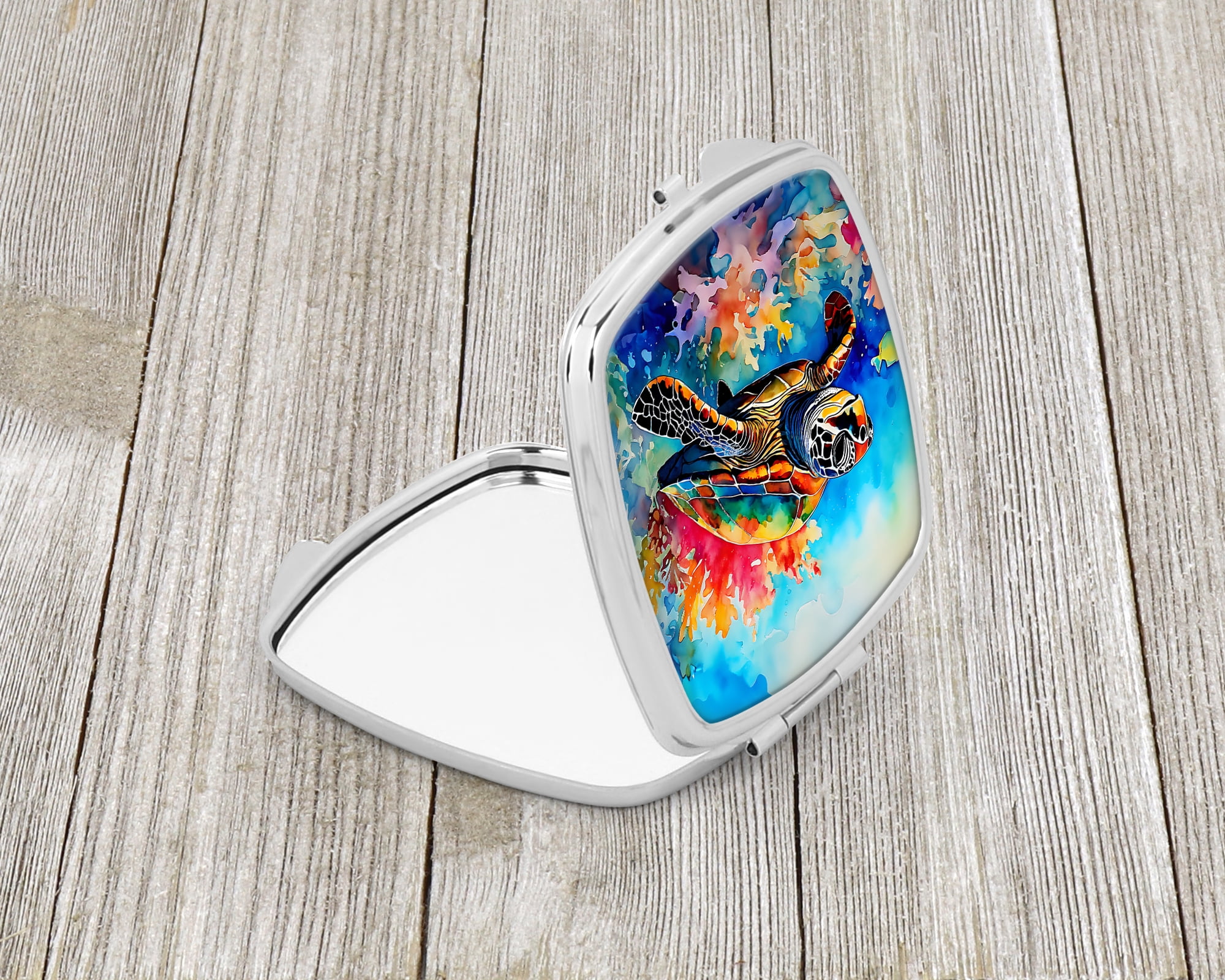 Loggerhead Sea Turtle Compact Mirror 2.75 in x 3 in