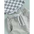 thumbnail image 7 of Coduop Toddler Baby Boy Summer Outfits Checkerboard Print Sleeveless Hoodie T-shirt and Shorts Set, 7 of 7