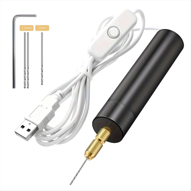 Kit de Mini Taladro Eléctrico USB, Taladro USB, Herramientas Rotativas, Bolígrafo Grabador, Herramientas de Perforación para Joyería con Brocas, Herramientas Eléctricas