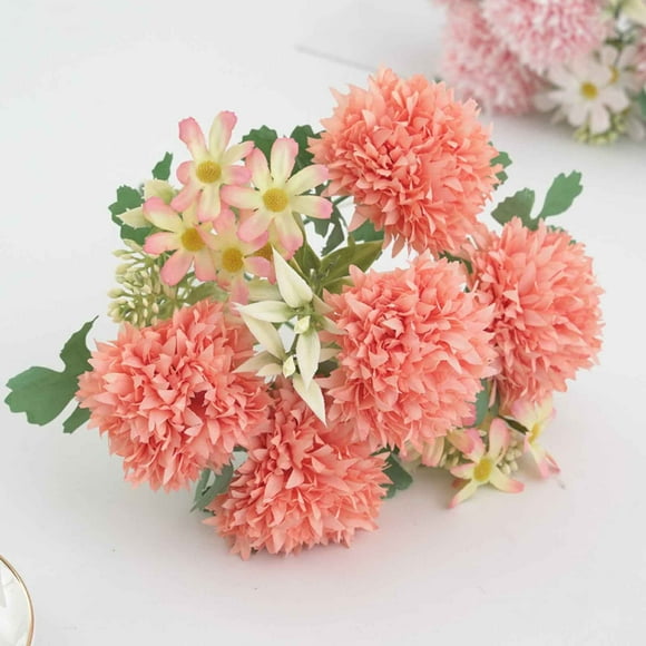 Bigersell Carnations Artificial Flowers, Fake Spring Flowers, Faux Artificial Rose Carnation Wedding Bouquets Silk Floral Arrangements for Home Decorations Table Centerpiece D