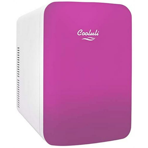 Cooluli Infinity Pink 15 Liter Compact Portable Cooler Warmer Mini Fridge for Bedroom, Office, Dorm, Car - Great for Skincare & Cosmetics (110-240V/12V)