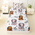 thumbnail image 3 of Manfei Lovely Axolotl Print Twin Sheets,Cute Capybara Bedding,White,3pcs,1 Fitted Sheet and 1 Pillowcase, 3 of 6
