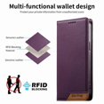 thumbnail image 4 of Funda Tipo Cartera de Cuero Sintético para Samsung Galaxy S24 Bloqueo RFID, con Ranuras para Tarjetas y Bolsillo para Efectivo, Cierre Magnético Fuerte Morado, 4 of 6