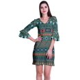 thumbnail image 1 of Moomaya Womens Imprimé Courte Robe Cloche Manches Robes pour les Femmes Vêtements d'Été Occasionnels, 1 of 6