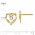 thumbnail image 2 of 10K Yellow With Rhodium D/C Heart Post Earrings (10 X 11) Made In United States 10te912, 2 of 5