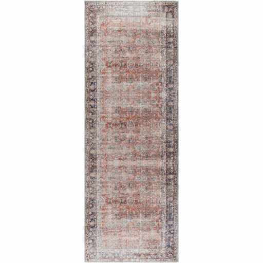 Hauteloom Anahawan Hallway, Kitchen Machine Washable Runner Rug - Farmhouse - Mauve, Taupe, Charcoal - 2'7" x 10'