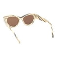 thumbnail image 4 of Thick Bevel Horned Oversized Cat Eye Fashion Sunglasses Ivory Marble - Brown, 4 of 4
