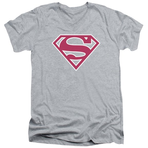 Superman - Red & White Shield - Slim Fit V Neck Shirt - XX-Large