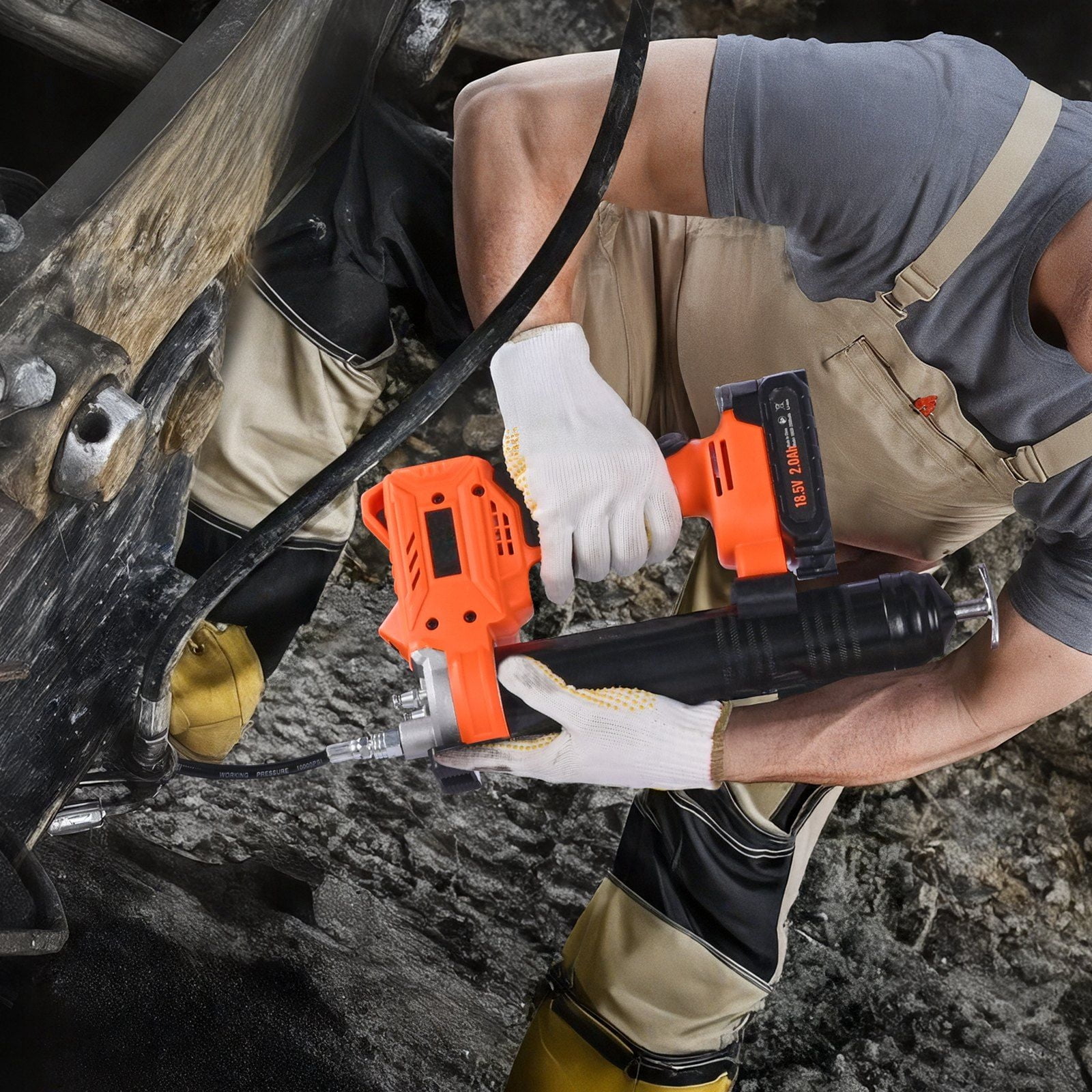 20V Cordless Grease Gun - 80,000 PSI High Pressure Battery Operated Greaser (Tool Only), Heavy Duty for Automotive & Industrial Use
