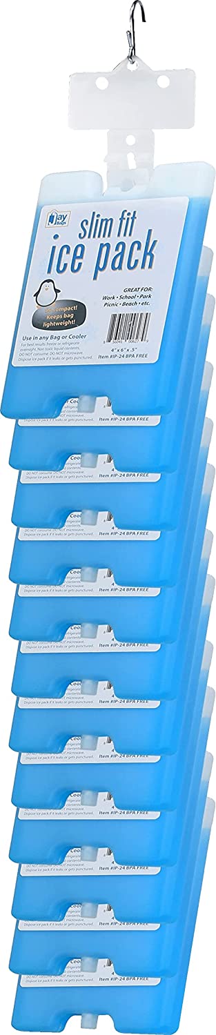 Jay Bags IP-24 Slim Fit Ice Pack, Blue - Small - 24 Piece