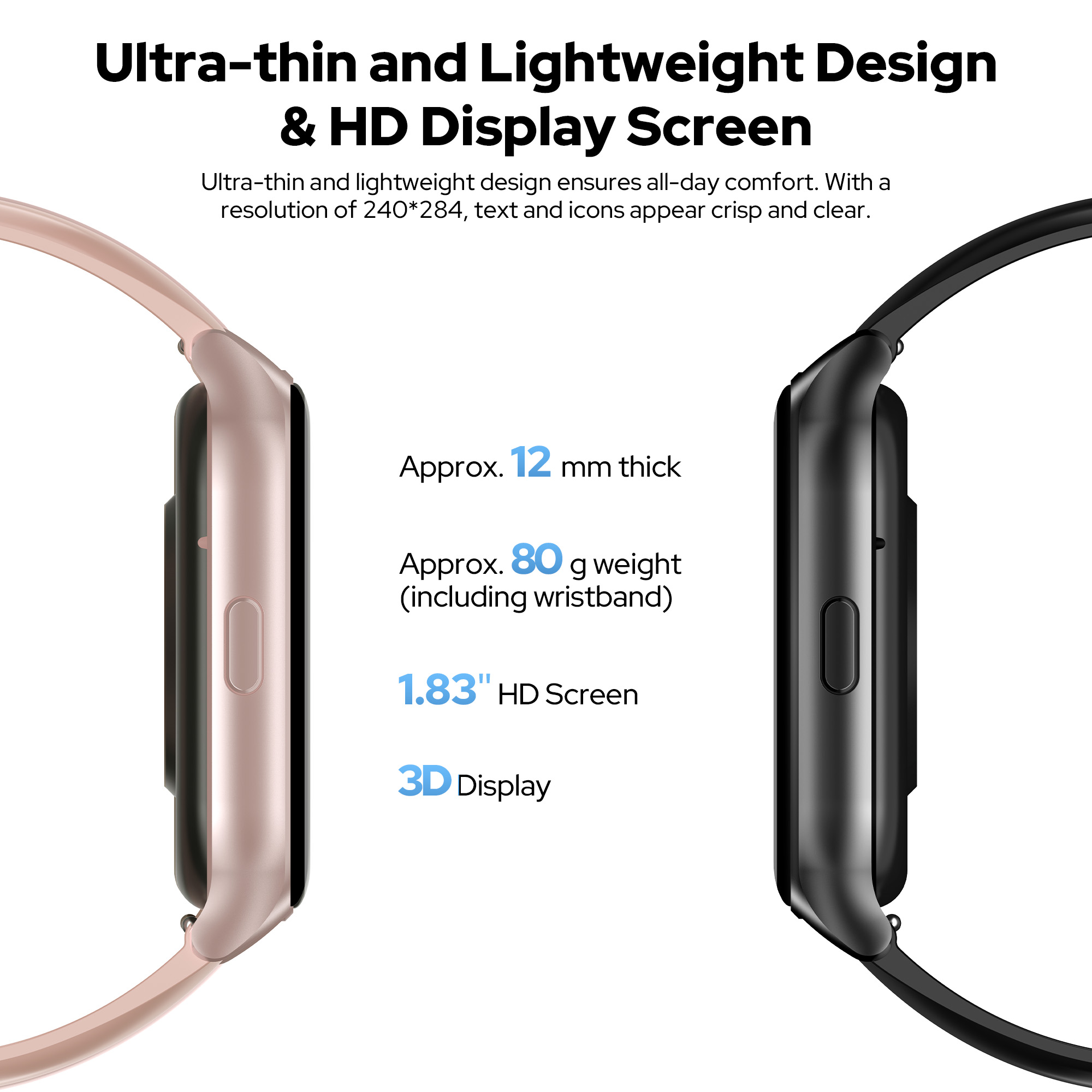 TRIGIZ Smart Watch 1.83" Fitness Tracker Pink photo 3