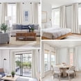 thumbnail image 6 of 100% Blackout Curtains 2 Panels Set, 52" Back Tab/Rod Pocket with Machine Washable Linen Textured Blackout Drape for Bedroom, Curtains,Beige, 6 of 6