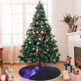 thumbnail image 7 of Rocae Purple And Blue Nebula for Christmas Tree Skirt with Pom Pom Trim for Holiday Party for Holiday Home Decor Indoor Outdoor-48", 7 of 7