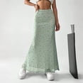 thumbnail image 2 of Womens Floral Chiffon Maxi Skirt 2026 Summer High Waisted Flared Elegant Long Skirts for Women, 2 of 6