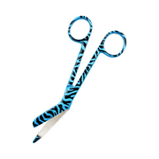 Artzone Lister Bandage Scissors - 5.5-Inch Cynamed Stainless Steel Shears - Blue Zebra Stripes