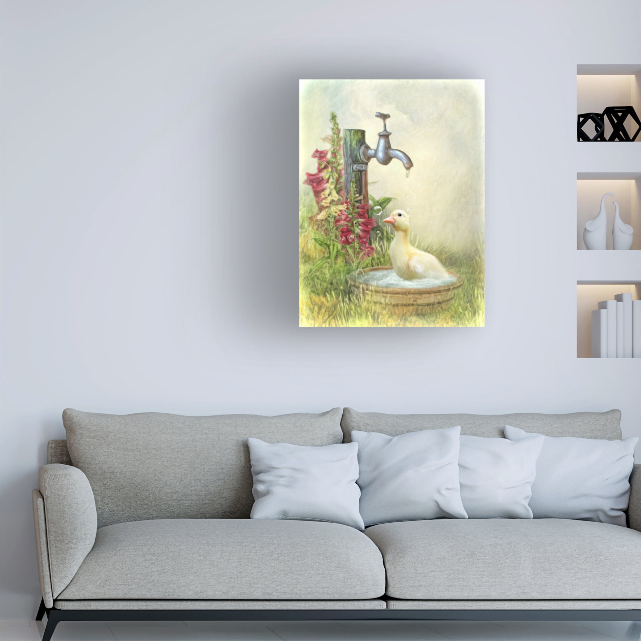 Canvas Wall Art - Trudi Simmonds 'Splish Splash' Wall Art for Living Room, Bedroom, or Office Décor by Trademark Fine Art - 24 x 32 Inches