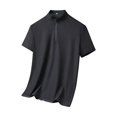 thumbnail image 4 of SAWOBUUN Men's Short Sleeve Quarter Zip Athletic Shirt Quick Dry Breathable Mock Neck Texture Top Lightweight Running Gym Tee, 4 of 7