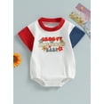 thumbnail image 3 of Aojekbee Independence Day Baby Jumpsuit Casual Summer Contrast Color Short Sleeve Romper for Toddler Boy Girls, 3 of 10