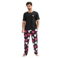 thumbnail image 5 of This Valentine's Day men's and women's pajama set features a heart-shaped pattern and is both comfortable and casual., 5 of 9