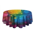 thumbnail image 5 of Colorful Abstract Pattern Round Tablecloth 60"x60",Wrinkle Wipeable Table Cloth for Kitchen Dining Room Picnic Patio Party, 5 of 6